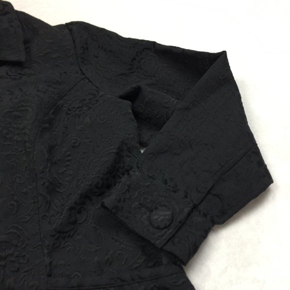Croft & Barrow Blazer Jacket 2X Womans Plus Black Paisley Long Sleeve Button Up - Picture 9 of 16